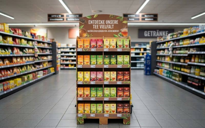Bedrucktes Bodendisplay
