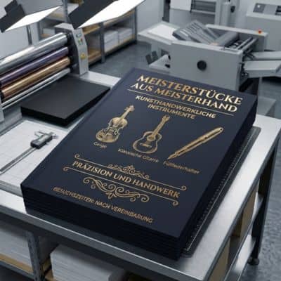 Flyer mit goldener Heißfolienprägung