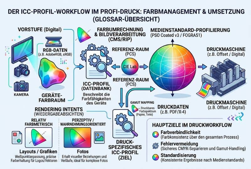 Schaubild eines ICC-Profils im Farbmanagement